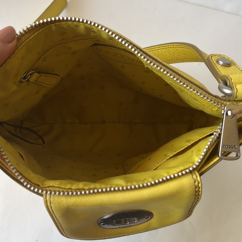 Fossil Marlow Crossbody Bag Leather Citrus Shoulder Bag New - Picture 13 of 16